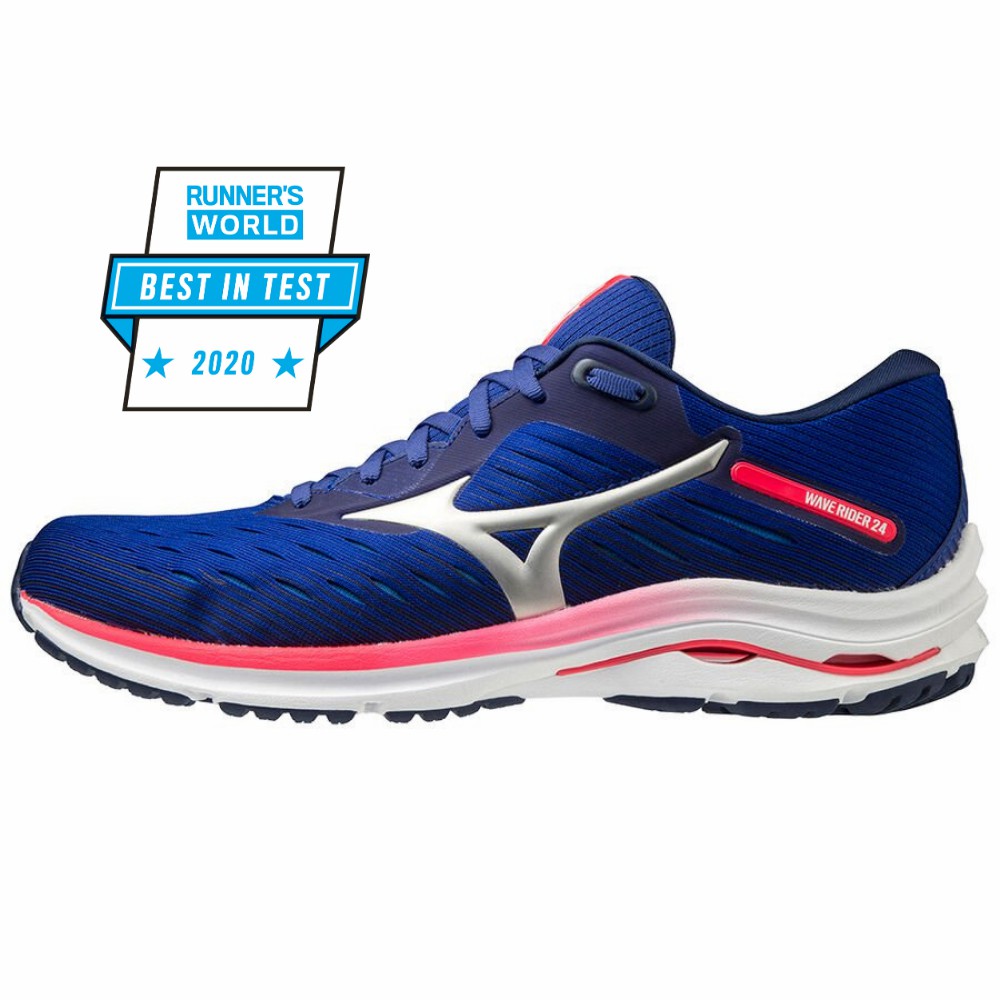 Mizuno Wave Rider 24 Férfi Futócipő Kék/Rózsaszín WOP639145